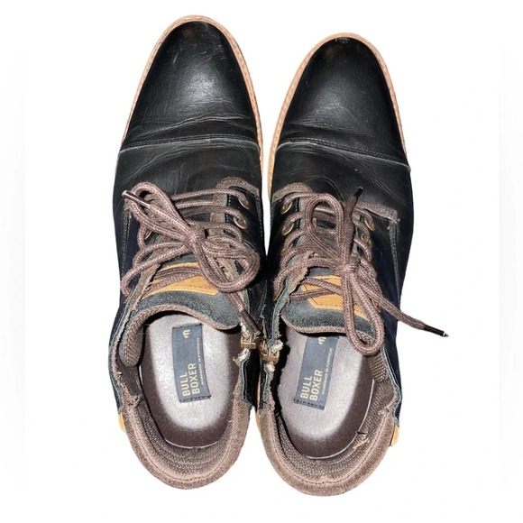 Bull Boxer Mens Holten Dark Leather Chukka Boots US Size 12 Black Dark Brown - Picture 6 of 11